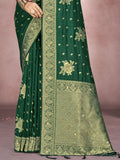 Green Silk Saree With Blouse Piece