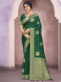 Green Silk Saree With Blouse Piece