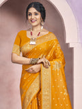 Mustard Silk Saree With Blouse Piece