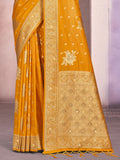 Mustard Silk Saree With Blouse Piece