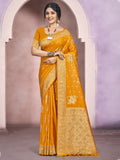 Mustard Silk Saree With Blouse Piece