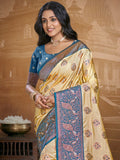 Beige Silk Saree With Blouse Piece