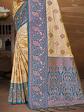 Beige Silk Saree With Blouse Piece