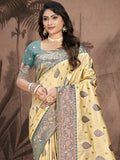 Beige Silk Saree With Blouse Piece