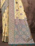 Beige Silk Saree With Blouse Piece