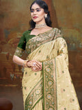 Beige Silk Saree With Blouse Piece