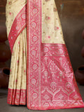 Beige Silk Saree With Blouse Piece