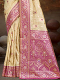 Beige Silk Saree With Blouse Piece