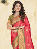 Pink Silk Saree With Blouse Piece