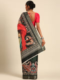 Multi Color Cotton Digital Print Saree With Blouse Piece