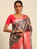 Multi Color Cotton Digital Print Saree With Blouse Piece