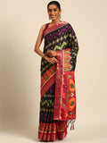 Multi Color Cotton Digital Print Saree With Blouse Piece