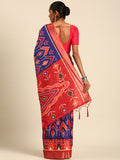 Multi Color Cotton Digital Print Saree With Blouse Piece