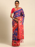 Multi Color Cotton Digital Print Saree With Blouse Piece