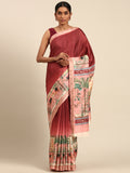 Pink Cotton Saree With Blouse Piece