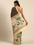 Green Cotton Saree With Blouse Piece