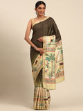 Green Cotton Saree With Blouse Piece