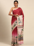 Pink Cotton Saree With Blouse Piece