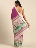 Purple Cotton Saree With Blouse Piece