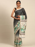 Grey Cotton Saree With Blouse Piece