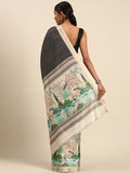 Grey Cotton Saree With Blouse Piece