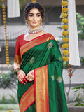 Green Silk Saree With Blouse Piece