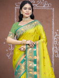 Green Silk Saree With Blouse Piece