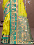 Green Silk Saree With Blouse Piece