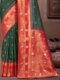 Green Silk Saree With Blouse Piece