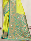 Sea Green Silk Saree With Blouse Piece