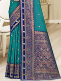 Blue Silk Saree With Blouse Piece