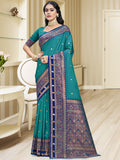 Blue Silk Saree With Blouse Piece