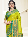 Sea Green Silk Saree With Blouse Piece