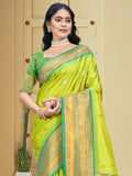 Sea Green Silk Saree With Blouse Piece