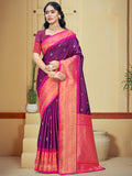 Wine Silk Saree With Blouse Piece