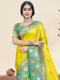 Yellow Silk Saree With Blouse Piece