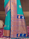 Blue Silk Saree With Blouse Piece