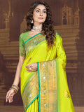 Green Silk Saree With Blouse Piece