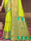 Green Silk Saree With Blouse Piece