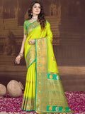 Green Silk Saree With Blouse Piece