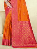 Orange Silk Saree With Blouse Piece