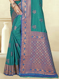 Blue Silk Saree With Blouse Piece