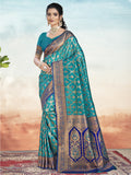 Blue Silk Saree With Blouse Piece