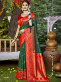 Green Silk Saree With Blouse Piece