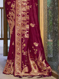 Magenta Silk Saree With Blouse Piece