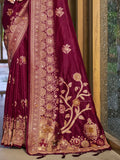 Magenta Silk Saree With Blouse Piece