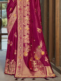 Magenta Silk Saree With Blouse Piece