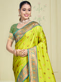 Green Silk Saree With Blouse Piece