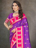 Purple Silk Saree With Blouse Piece