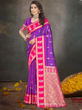 Purple Silk Saree With Blouse Piece